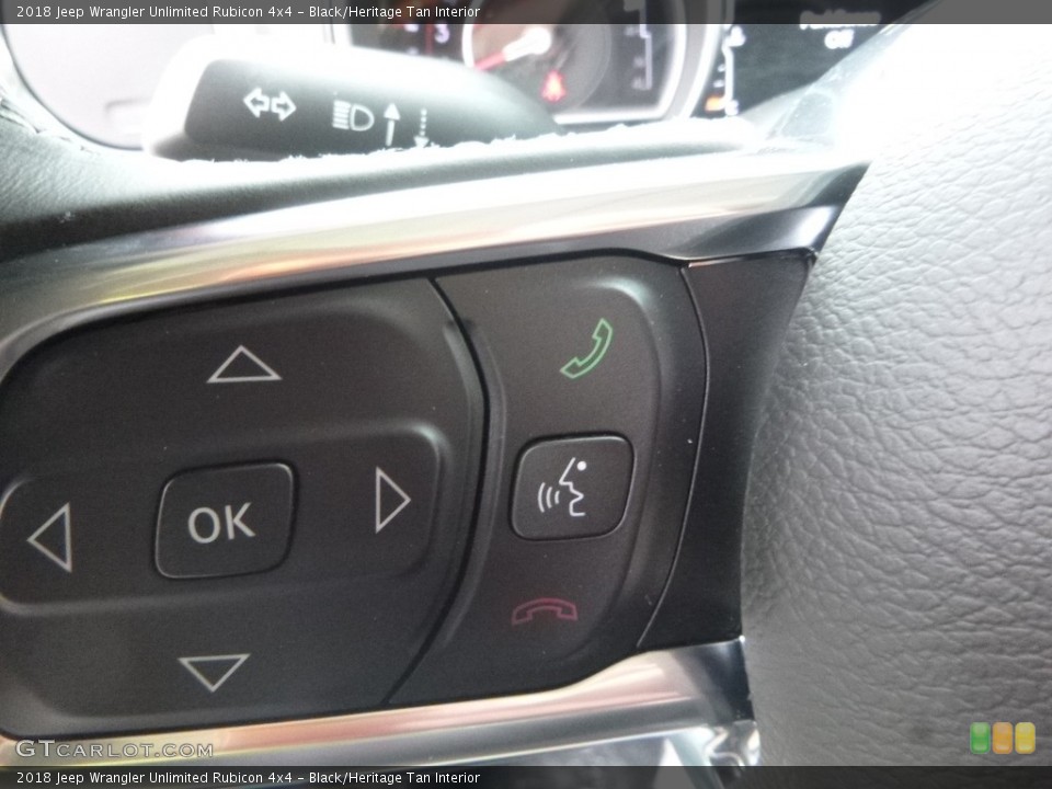 Black/Heritage Tan Interior Controls for the 2018 Jeep Wrangler Unlimited Rubicon 4x4 #126524546
