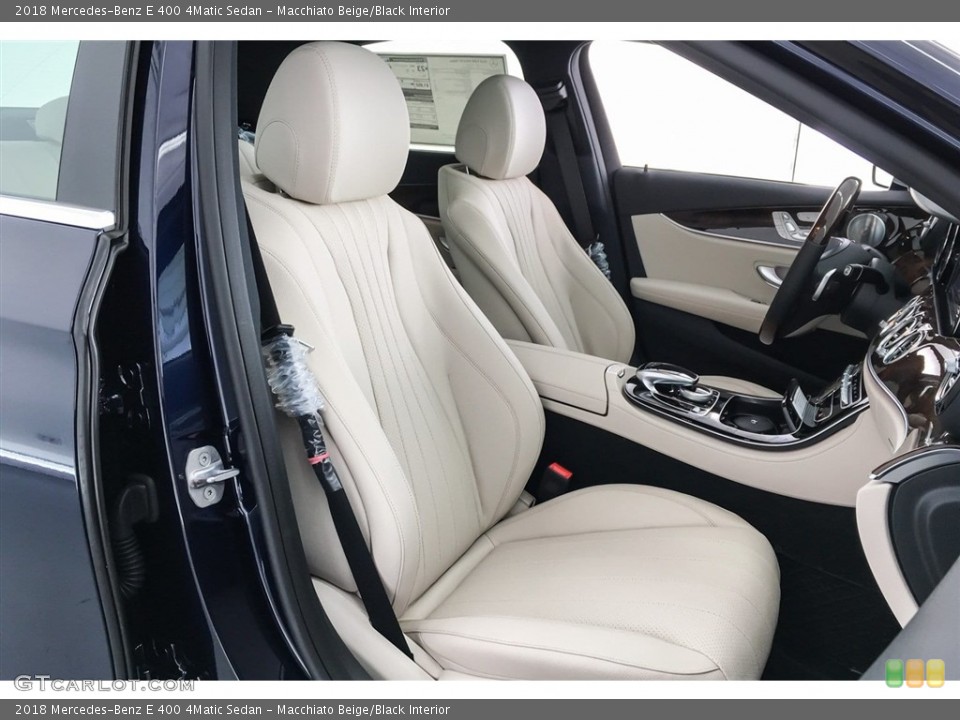 Macchiato Beige/Black Interior Photo for the 2018 Mercedes-Benz E 400 4Matic Sedan #126542765