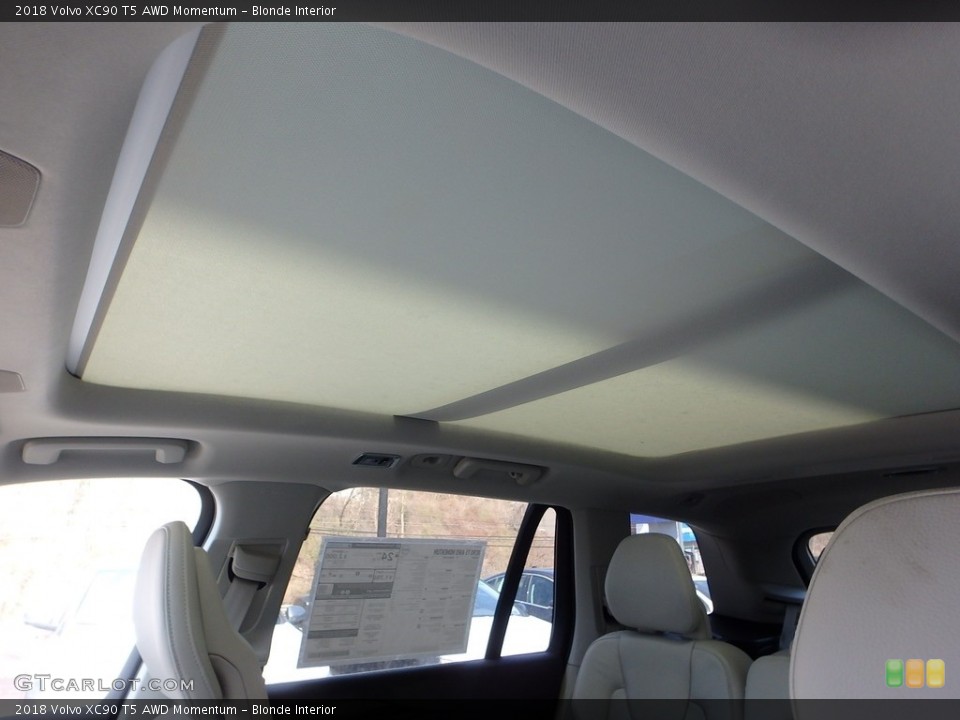 Blonde Interior Sunroof for the 2018 Volvo XC90 T5 AWD Momentum #126576485