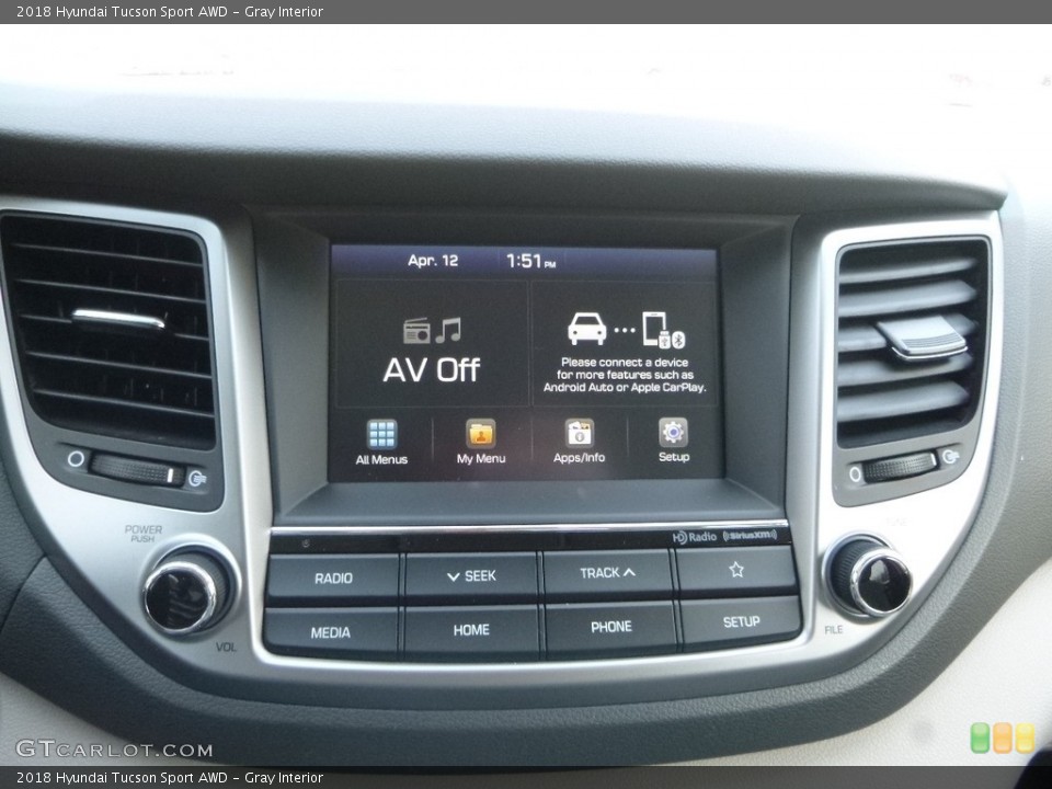 Gray Interior Controls for the 2018 Hyundai Tucson Sport AWD #126581594