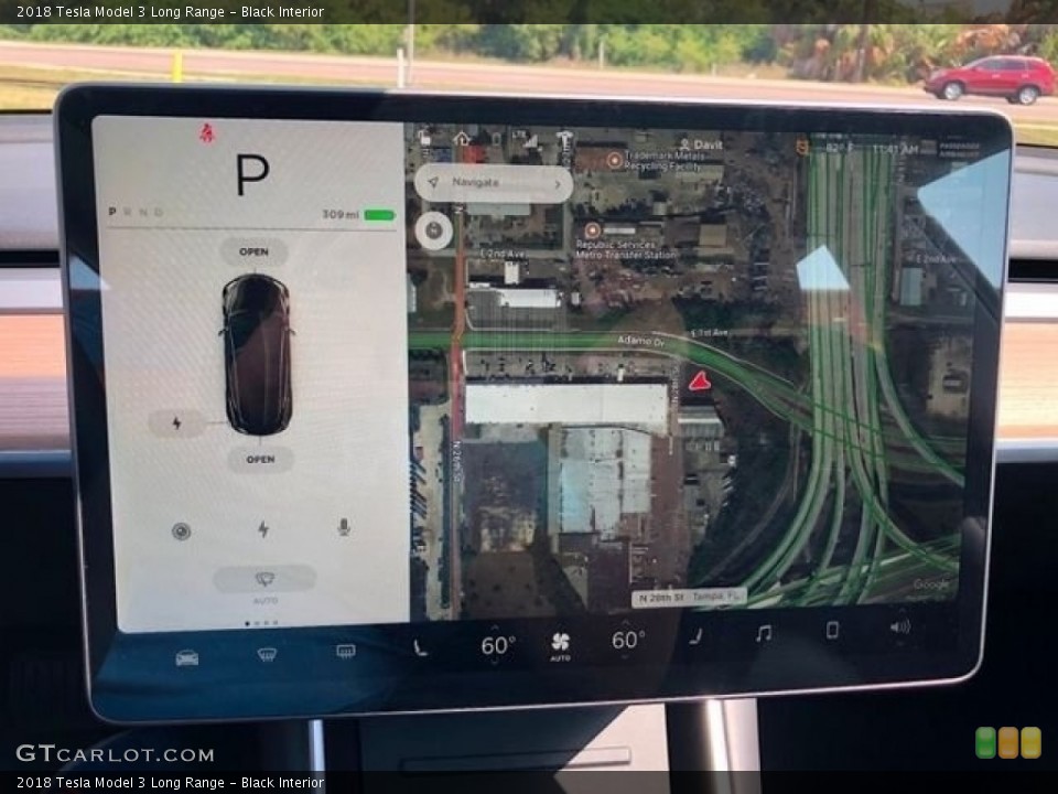 Black Interior Navigation for the 2018 Tesla Model 3 Long Range #126599204