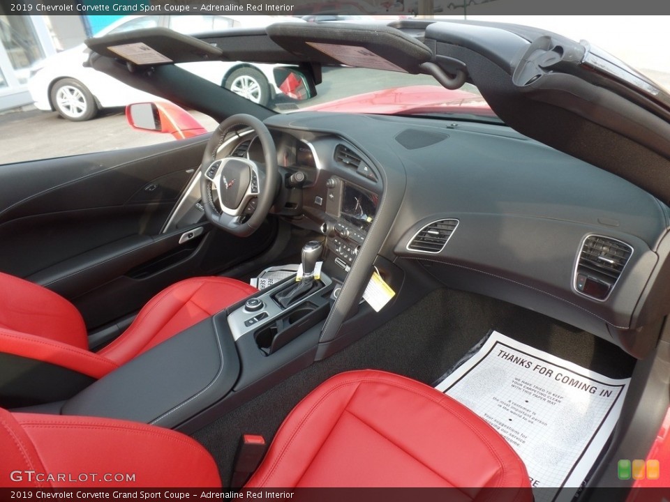 Adrenaline Red Interior Dashboard for the 2019 Chevrolet Corvette Grand Sport Coupe #126615114
