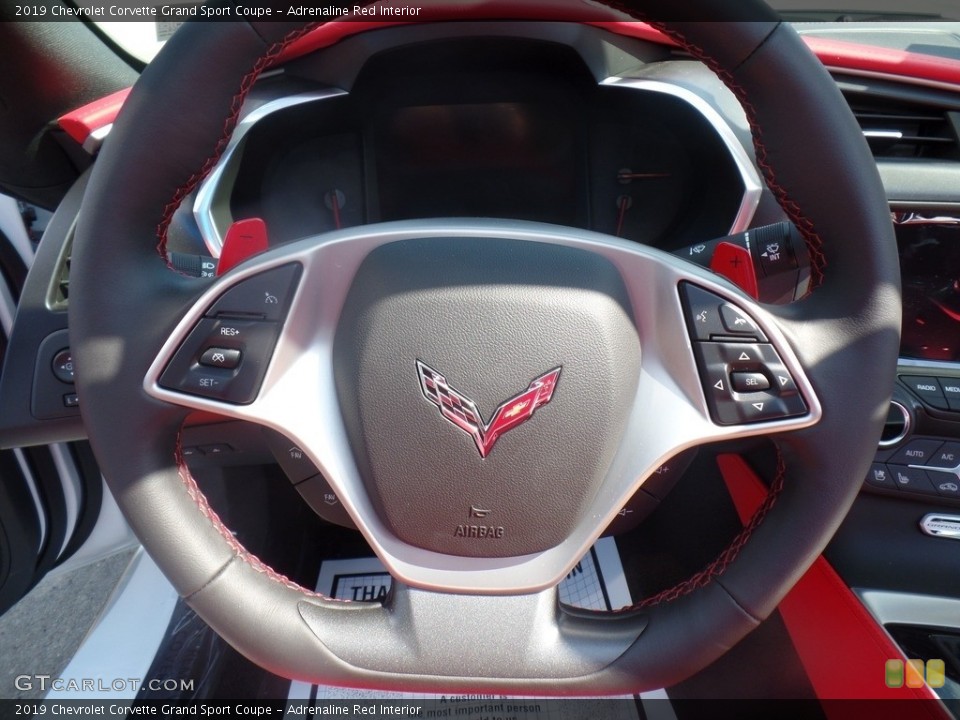 Adrenaline Red Interior Steering Wheel for the 2019 Chevrolet Corvette Grand Sport Coupe #126616662