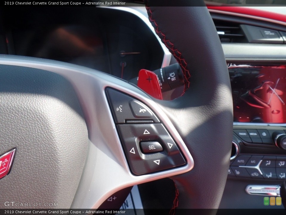 Adrenaline Red Interior Controls for the 2019 Chevrolet Corvette Grand Sport Coupe #126616692