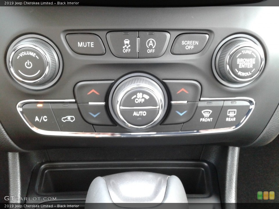 Black Interior Controls for the 2019 Jeep Cherokee Limited #126620151