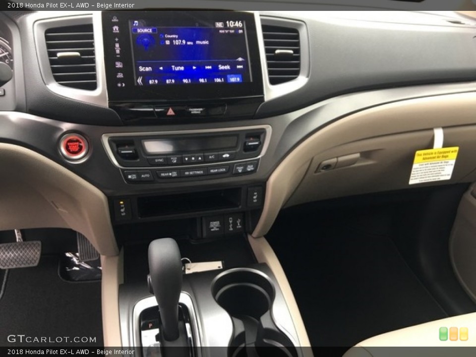 Beige Interior Controls for the 2018 Honda Pilot EX-L AWD #126620544