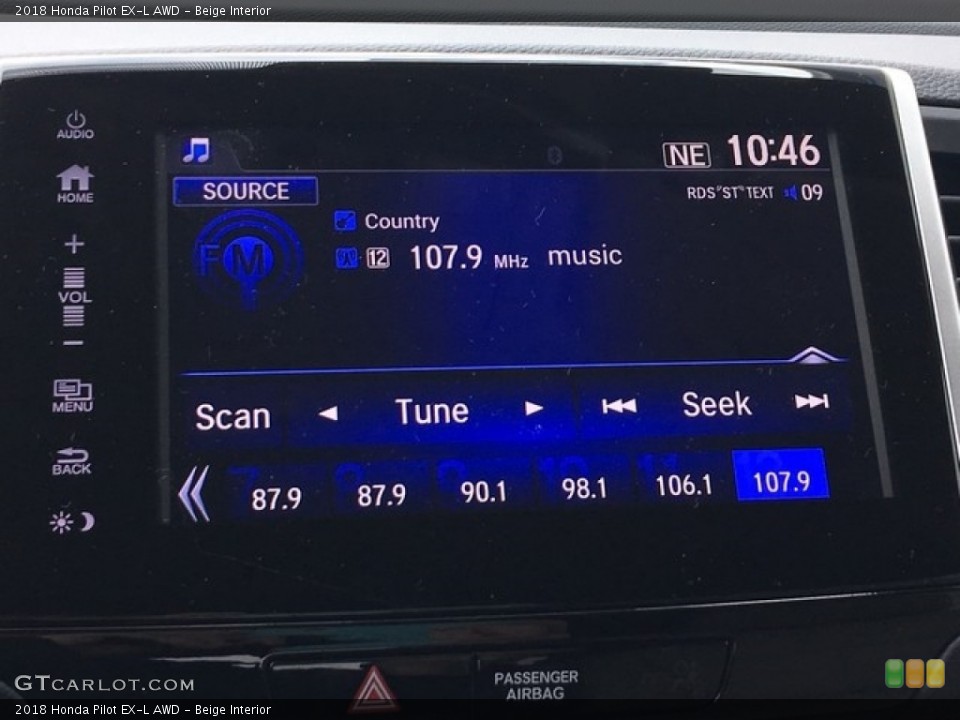 Beige Interior Audio System for the 2018 Honda Pilot EX-L AWD #126620583