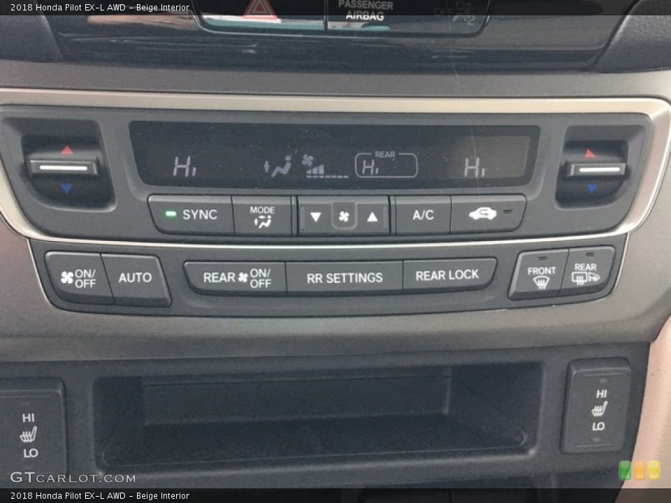 Beige Interior Controls for the 2018 Honda Pilot EX-L AWD #126620646