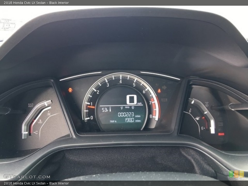 Black Interior Gauges for the 2018 Honda Civic LX Sedan #126624141