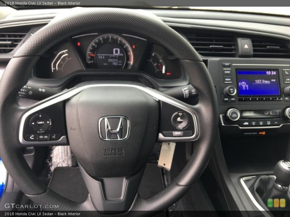 Black Interior Steering Wheel for the 2018 Honda Civic LX Sedan #126624165