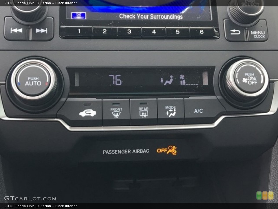 Black Interior Controls for the 2018 Honda Civic LX Sedan #126624240
