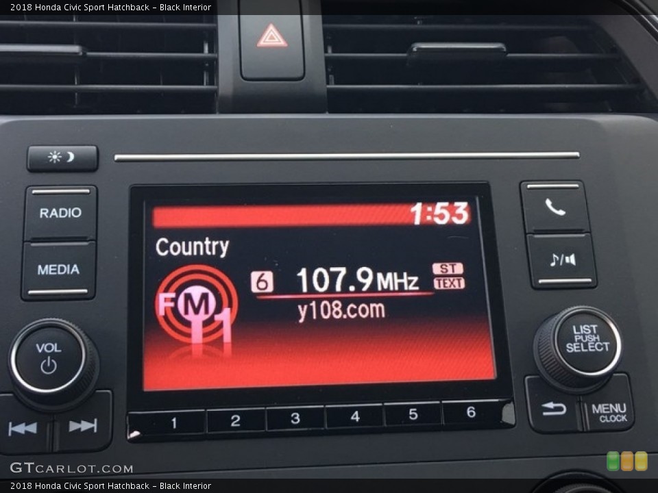 Black Interior Audio System for the 2018 Honda Civic Sport Hatchback #126624705