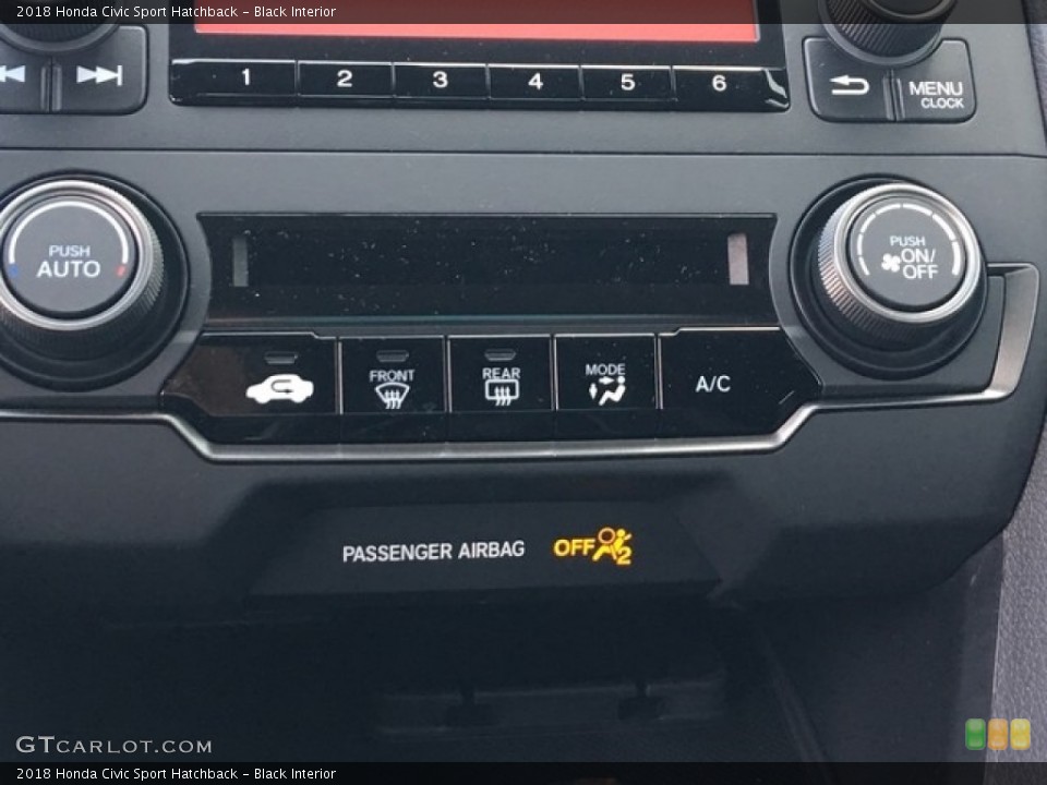 Black Interior Controls for the 2018 Honda Civic Sport Hatchback #126624723