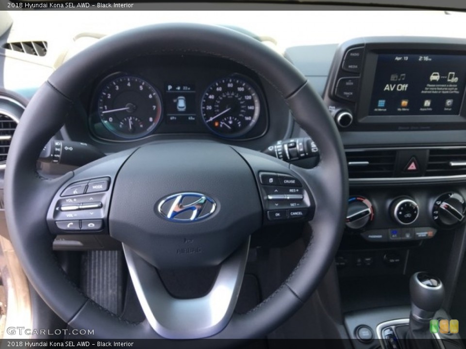 Black Interior Steering Wheel for the 2018 Hyundai Kona SEL AWD #126634304