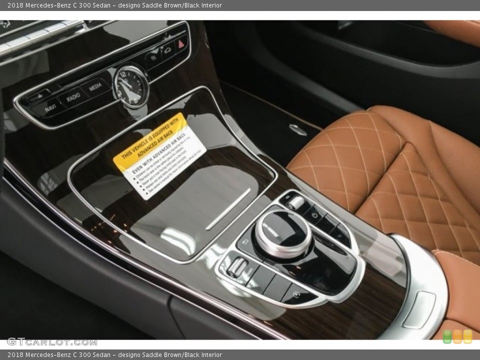 designo Saddle Brown/Black Interior Controls for the 2018 Mercedes-Benz C 300 Sedan #126642833