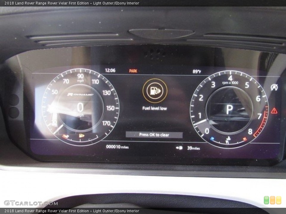 Light Oyster/Ebony Interior Gauges for the 2018 Land Rover Range Rover Velar First Edition #126647356