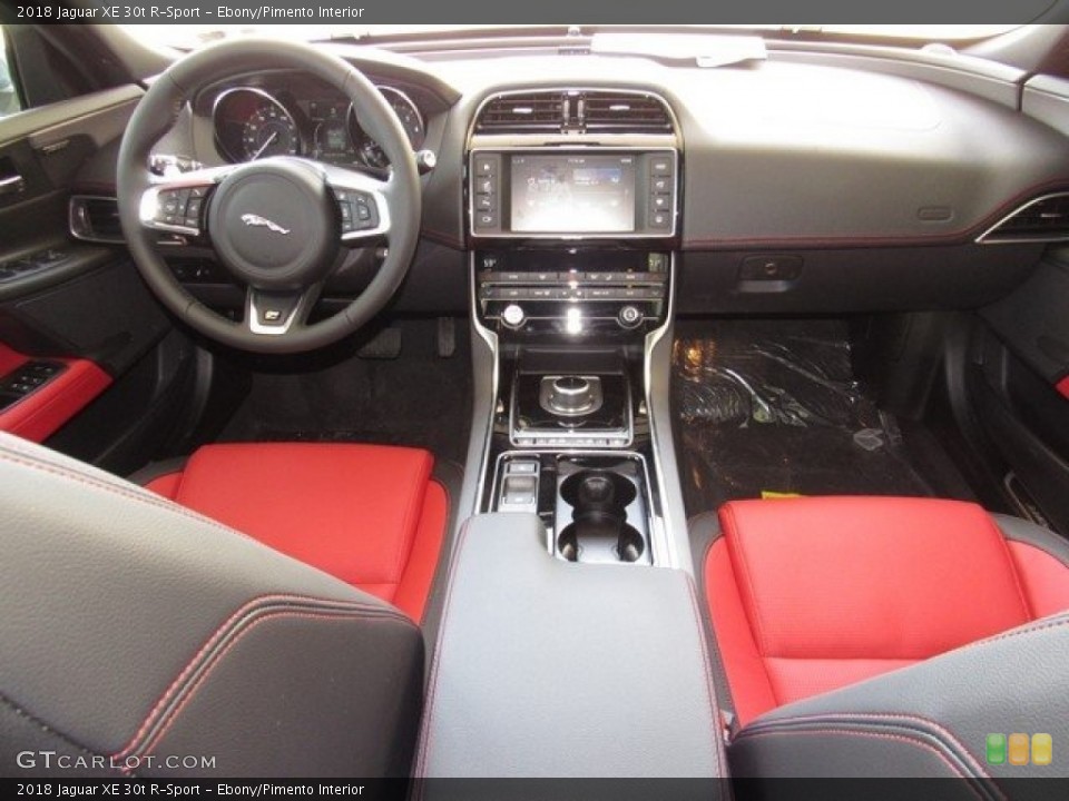 Ebony/Pimento Interior Dashboard for the 2018 Jaguar XE 30t R-Sport #126648060