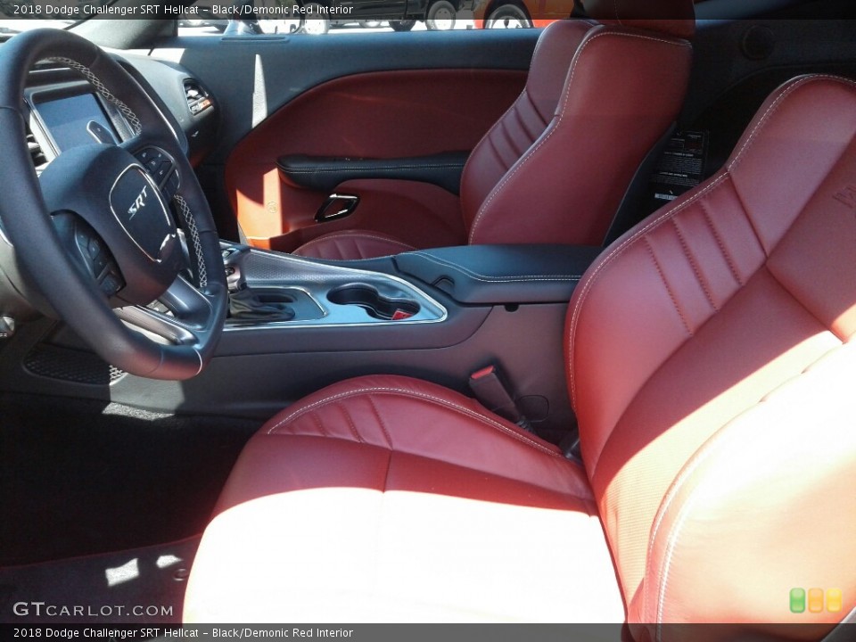 Black/Demonic Red Interior Front Seat for the 2018 Dodge Challenger SRT Hellcat #126659669