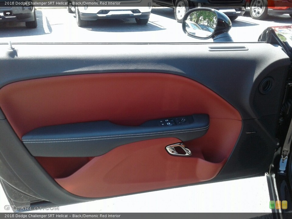 Black/Demonic Red Interior Door Panel for the 2018 Dodge Challenger SRT Hellcat #126659807