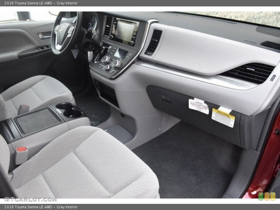 Gray Interior Dashboard for the 2018 Toyota Sienna LE AWD #126666800