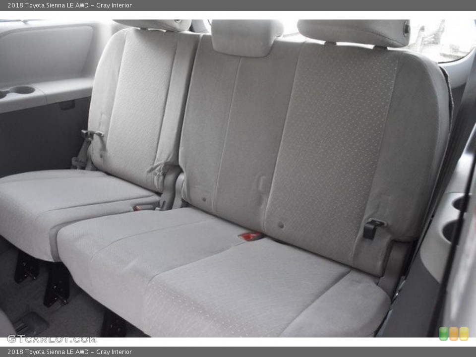 Gray Interior Rear Seat for the 2018 Toyota Sienna LE AWD #126666962