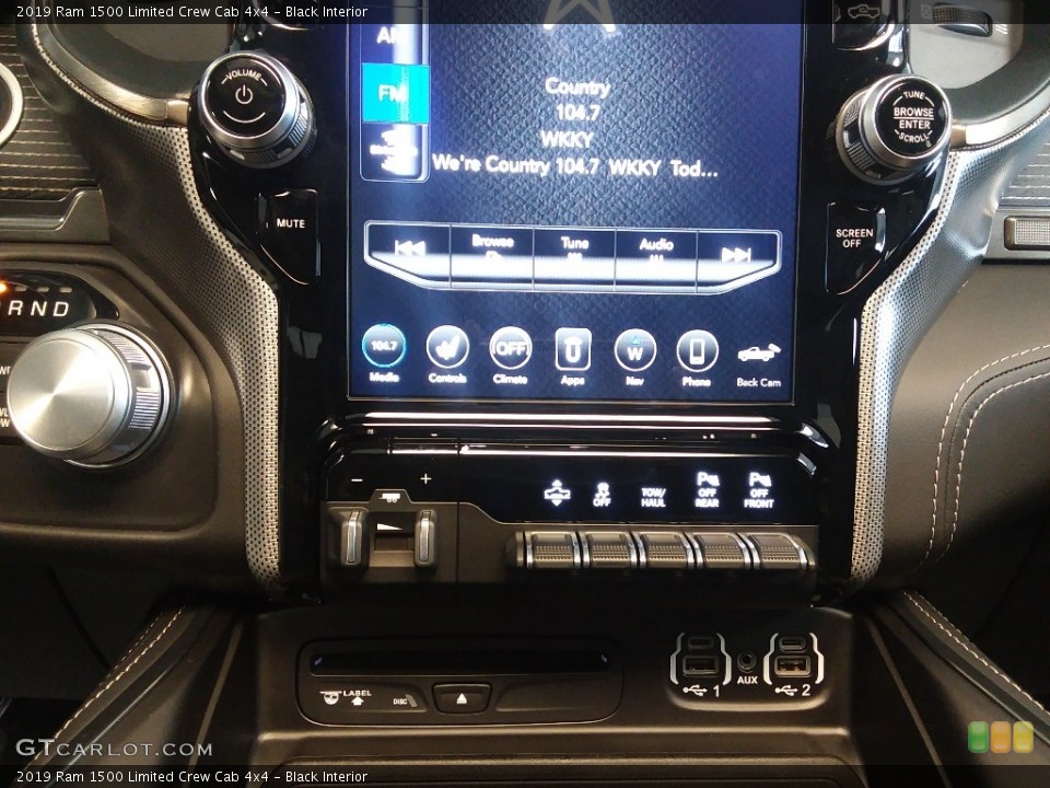 Black Interior Controls for the 2019 Ram 1500 Limited Crew Cab 4x4 #126697290