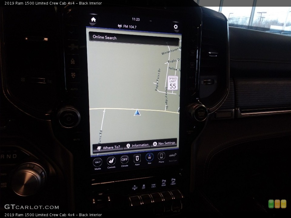 Black Interior Navigation for the 2019 Ram 1500 Limited Crew Cab 4x4 #126697311
