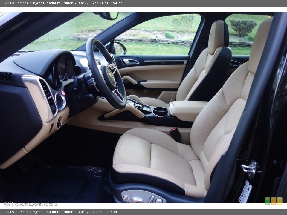 Black/Luxor Beige Interior Front Seat for the 2018 Porsche Cayenne Platinum Edition #126705770