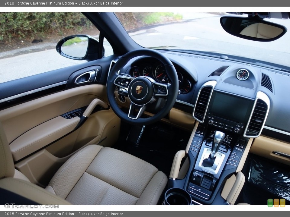 Black/Luxor Beige Interior Dashboard for the 2018 Porsche Cayenne Platinum Edition #126705797