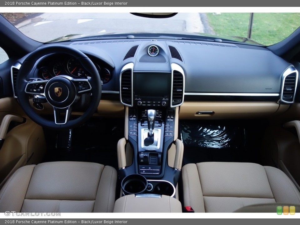 Black/Luxor Beige Interior Dashboard for the 2018 Porsche Cayenne Platinum Edition #126705827