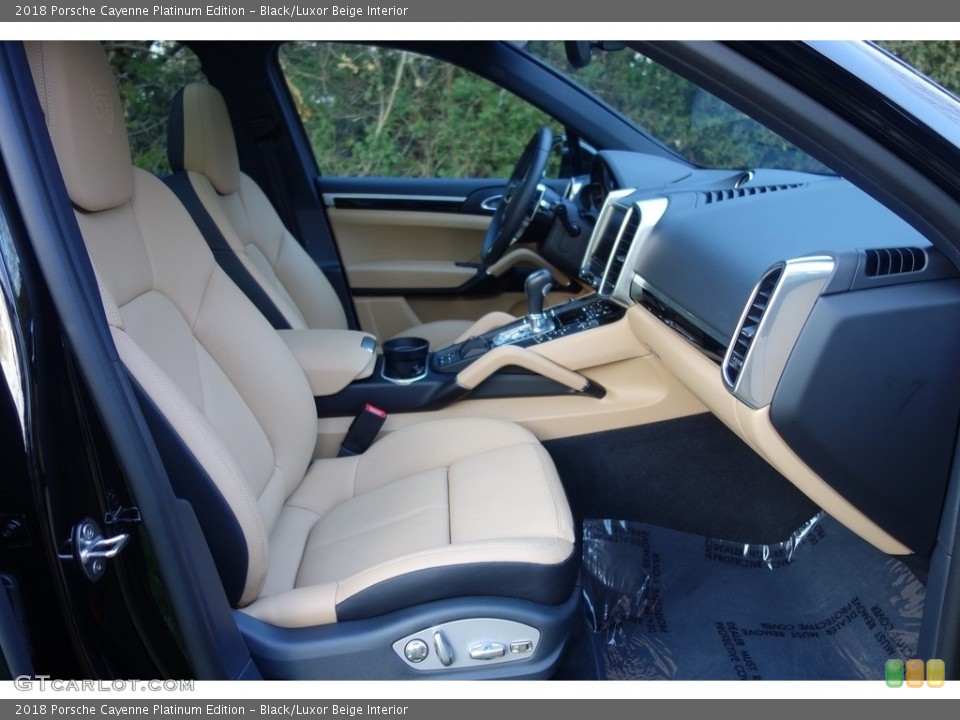 Black/Luxor Beige Interior Front Seat for the 2018 Porsche Cayenne Platinum Edition #126705884