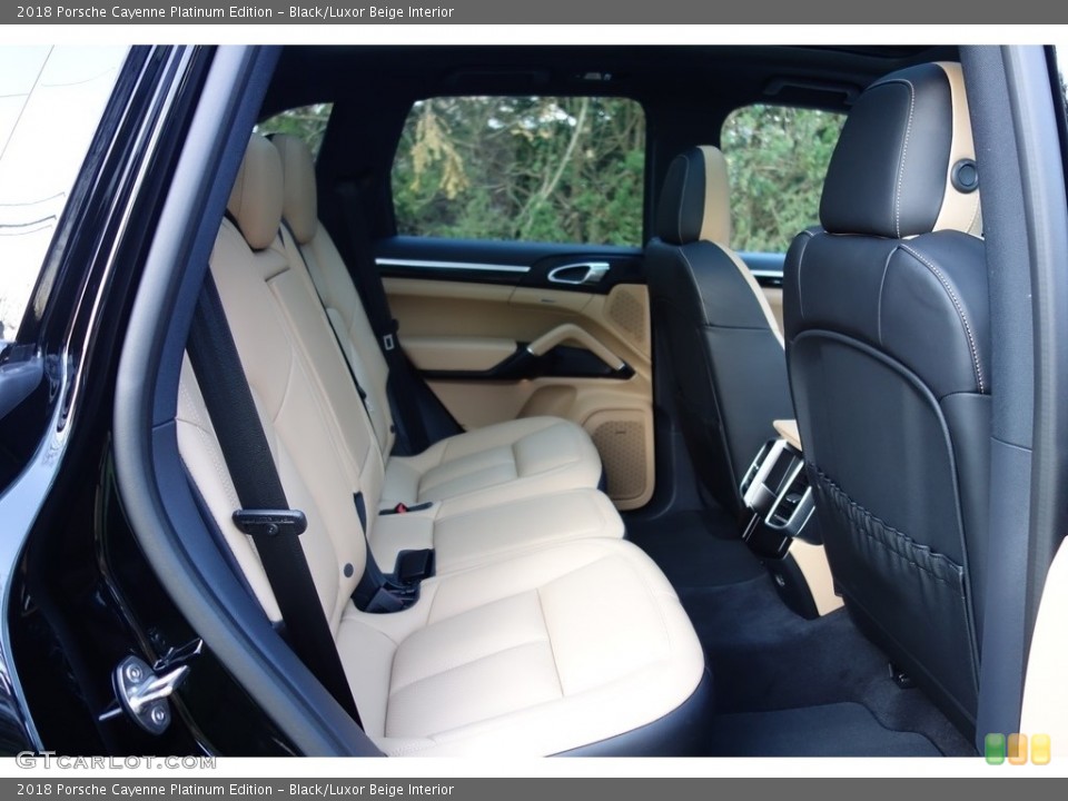 Black/Luxor Beige Interior Rear Seat for the 2018 Porsche Cayenne Platinum Edition #126705941