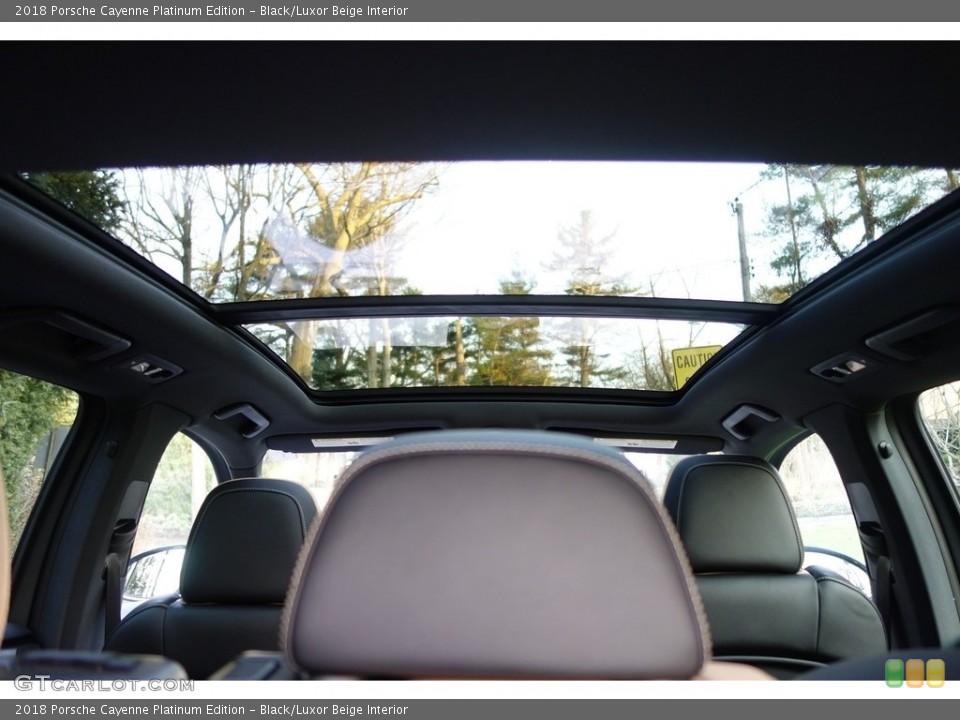 Black/Luxor Beige Interior Sunroof for the 2018 Porsche Cayenne Platinum Edition #126705965