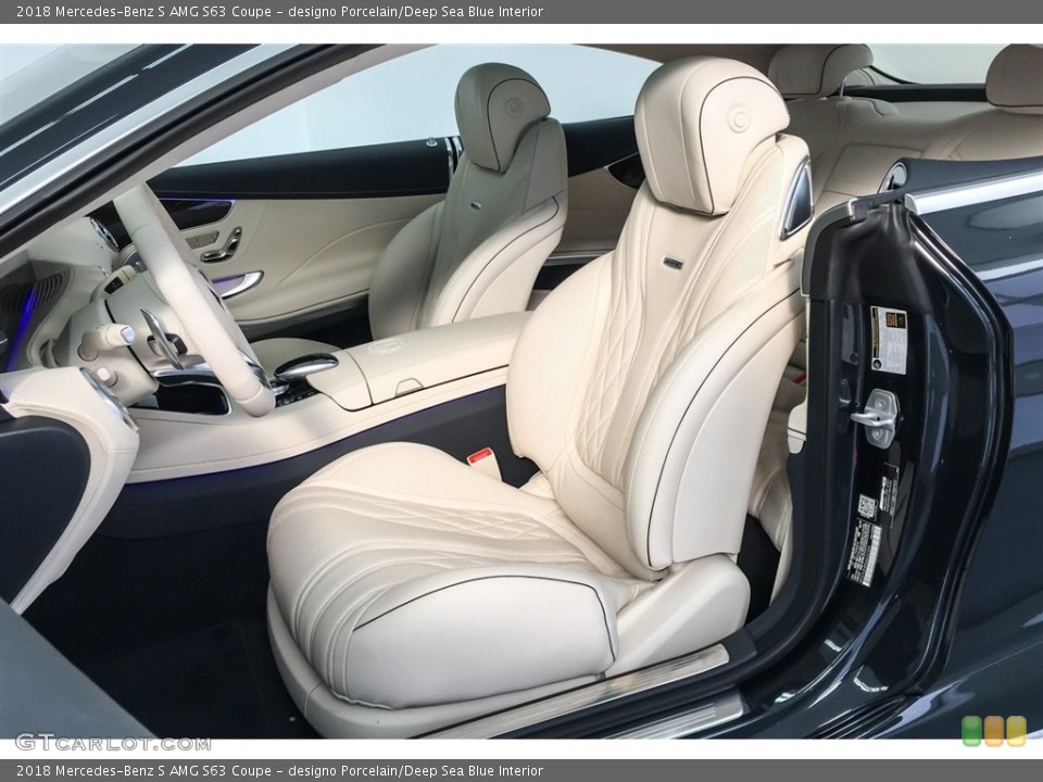 designo Porcelain/Deep Sea Blue Interior Front Seat for the 2018 Mercedes-Benz S AMG S63 Coupe #126711869