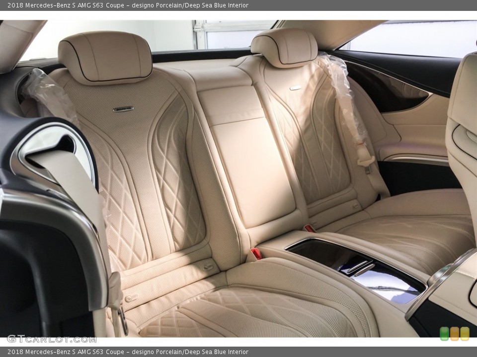 designo Porcelain/Deep Sea Blue Interior Rear Seat for the 2018 Mercedes-Benz S AMG S63 Coupe #126711887