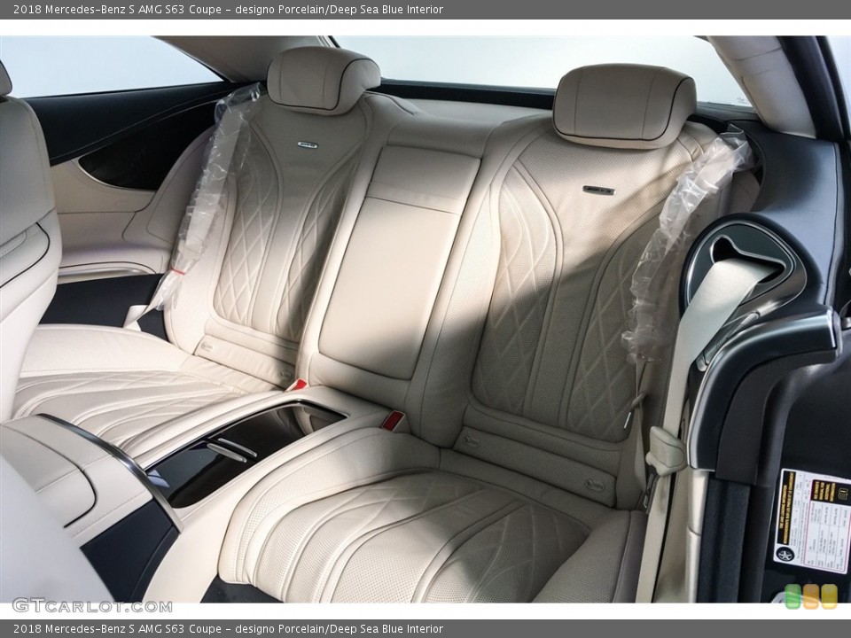 designo Porcelain/Deep Sea Blue Interior Rear Seat for the 2018 Mercedes-Benz S AMG S63 Coupe #126711929