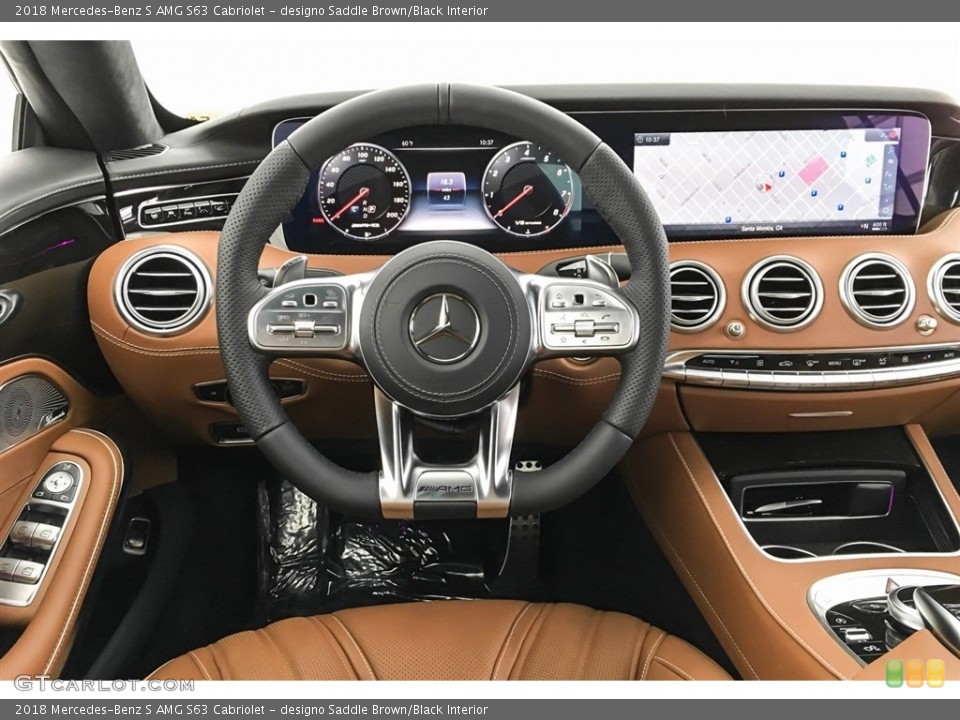designo Saddle Brown/Black Interior Dashboard for the 2018 Mercedes-Benz S AMG S63 Cabriolet #126724023