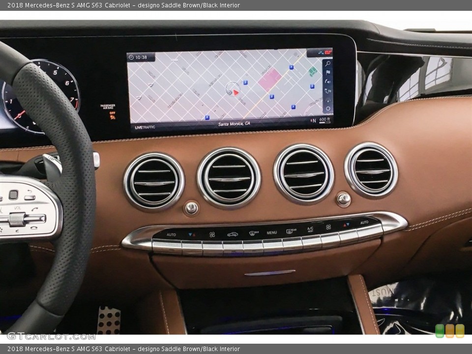 designo Saddle Brown/Black Interior Controls for the 2018 Mercedes-Benz S AMG S63 Cabriolet #126724050