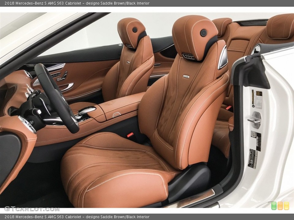 designo Saddle Brown/Black Interior Front Seat for the 2018 Mercedes-Benz S AMG S63 Cabriolet #126724287