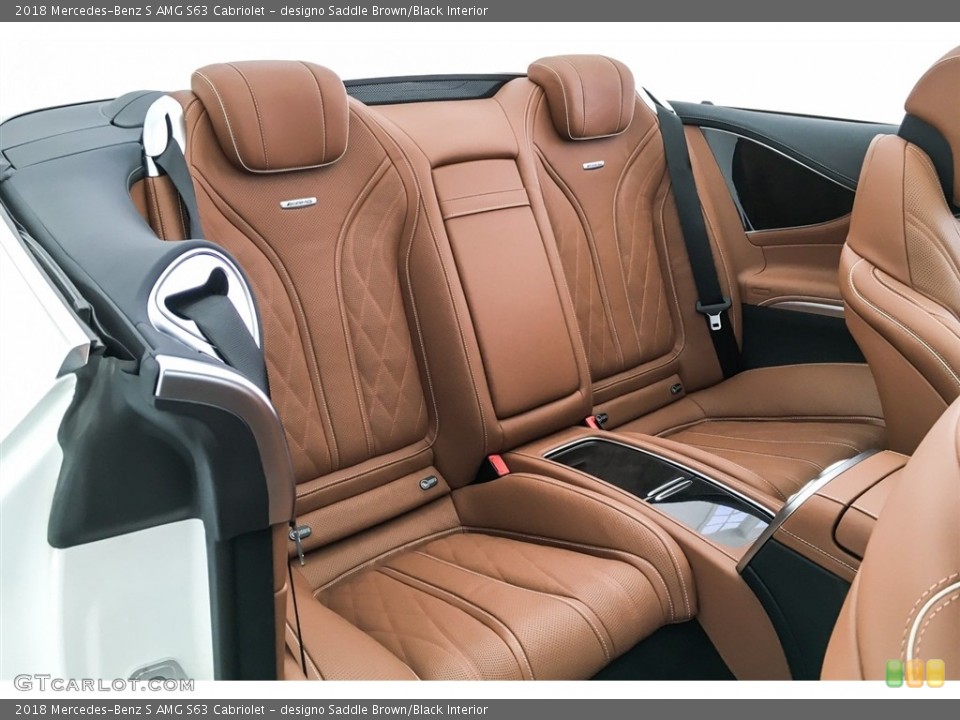 designo Saddle Brown/Black Interior Rear Seat for the 2018 Mercedes-Benz S AMG S63 Cabriolet #126724317