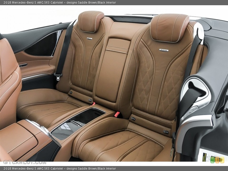 designo Saddle Brown/Black Interior Rear Seat for the 2018 Mercedes-Benz S AMG S63 Cabriolet #126724368