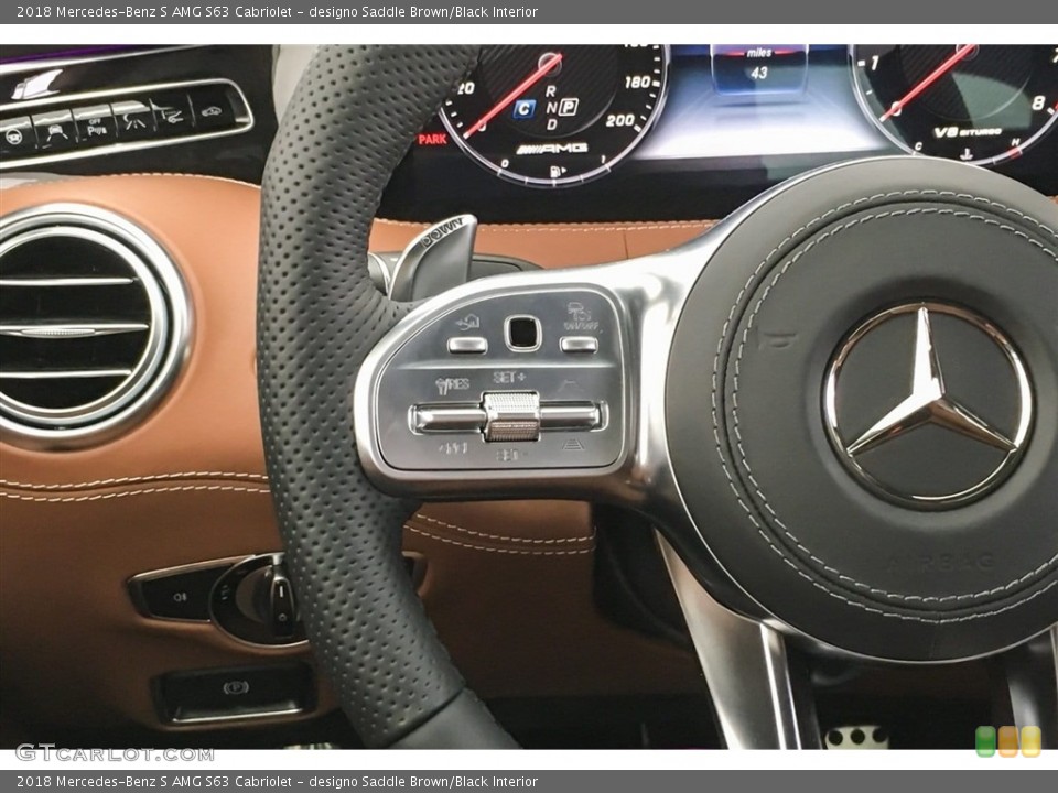 designo Saddle Brown/Black Interior Controls for the 2018 Mercedes-Benz S AMG S63 Cabriolet #126724395