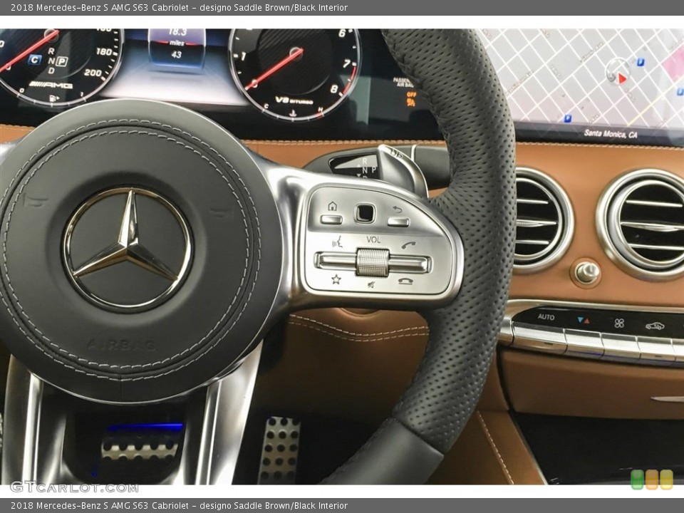 designo Saddle Brown/Black Interior Controls for the 2018 Mercedes-Benz S AMG S63 Cabriolet #126724419
