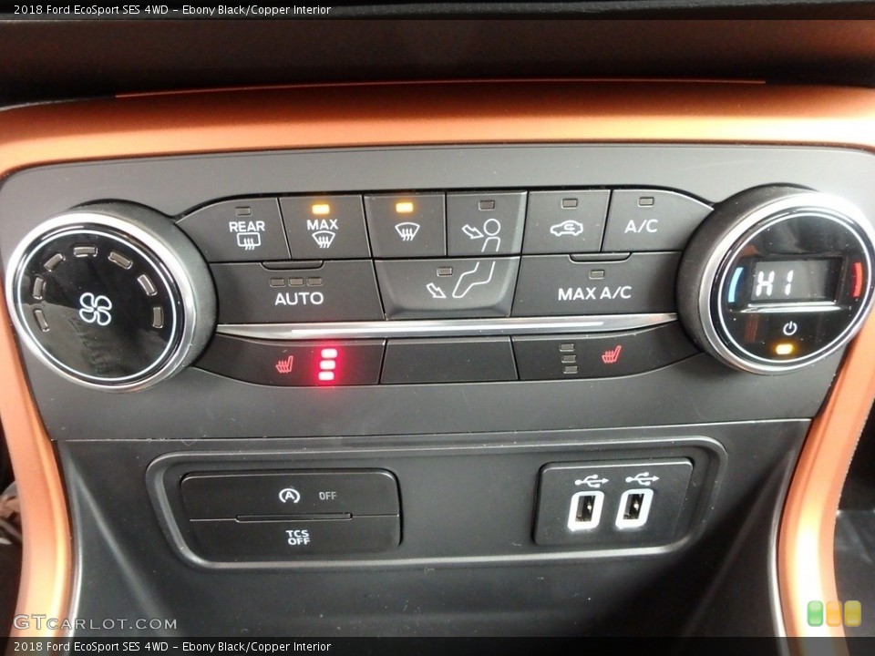 Ebony Black/Copper Interior Controls for the 2018 Ford EcoSport SES 4WD #126746679