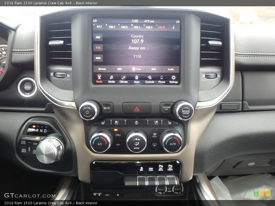 Black Interior Controls for the 2019 Ram 1500 Laramie Crew Cab 4x4 #126754911