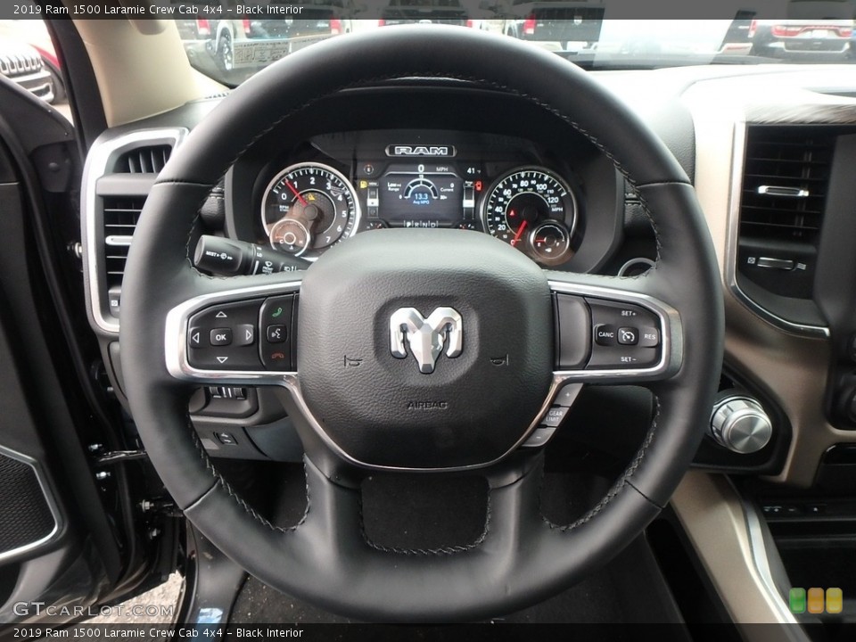 Black Interior Steering Wheel for the 2019 Ram 1500 Laramie Crew Cab 4x4 #126754947