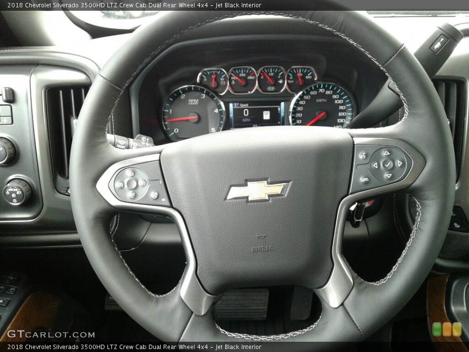 Jet Black Interior Steering Wheel for the 2018 Chevrolet Silverado 3500HD LTZ Crew Cab Dual Rear Wheel 4x4 #126759360