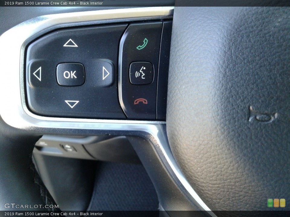 Black Interior Controls for the 2019 Ram 1500 Laramie Crew Cab 4x4 #126771961