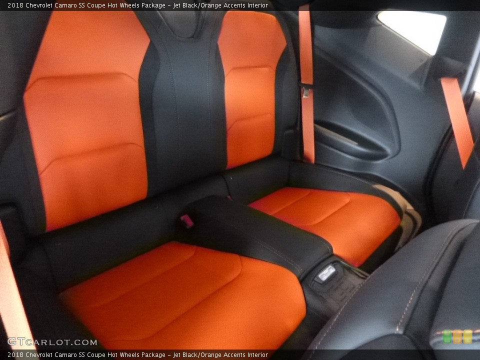Jet Black/Orange Accents Interior Rear Seat for the 2018 Chevrolet Camaro SS Coupe Hot Wheels Package #126774893