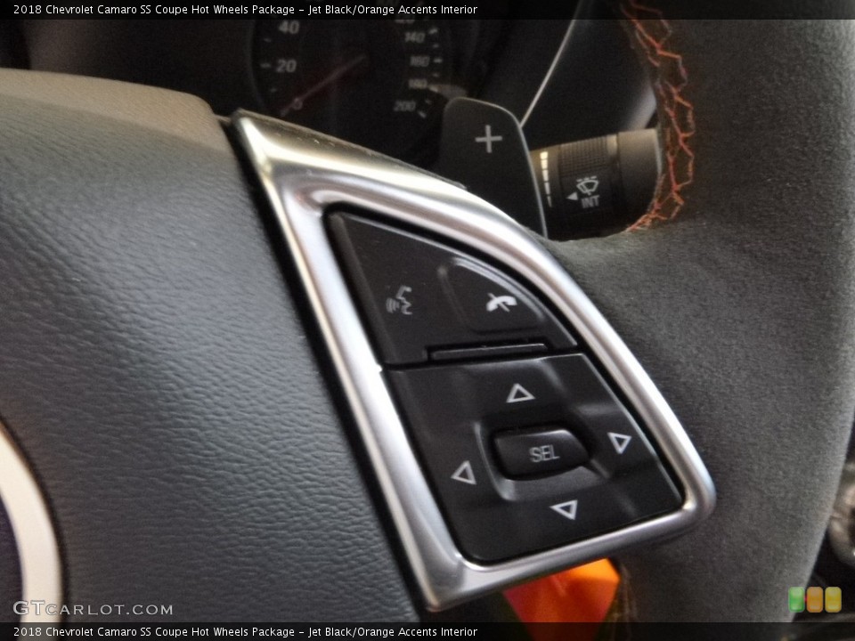 Jet Black/Orange Accents Interior Controls for the 2018 Chevrolet Camaro SS Coupe Hot Wheels Package #126775097
